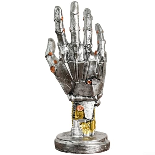 Kopfhörer und Controller Halter, Cyberpunk-Roboterarm-Ständer, Gaming Headset Halterung Tisch für PS5 Controller, Gaming Zubehör, Gamer Schreibtischdekoration-Roboterarm(Silber)