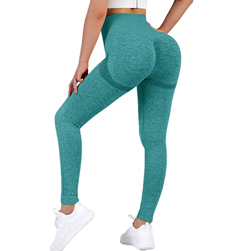 NIBESSER Leggins Deportivos Mujer Push Up Mallas Deporte Mujer de Cintura Alta Pantalones de Yoga Elásticos Ultra Suaves Transpirables para Fitness Correr Yoga Reducir Vientre, Largas- Verde, M