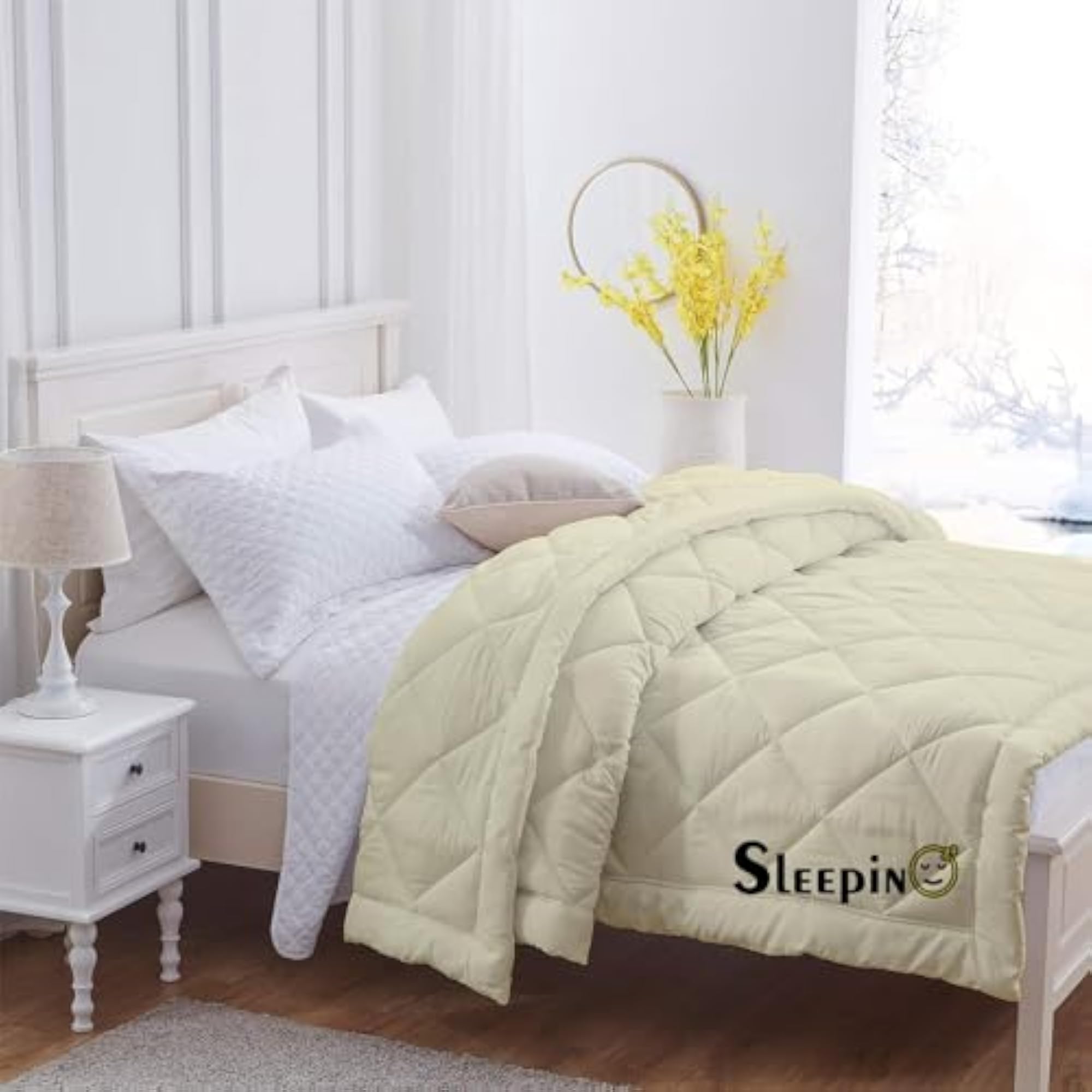 Double Bed Comforter for Mild Winter, Ivory