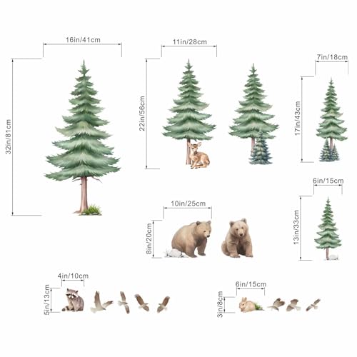 Vinilos decorativos grandes de árbol con osos miniatura 4