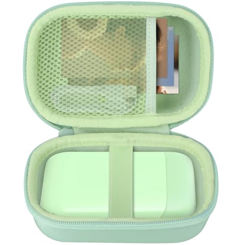 Image of Lebakort Storage Case Compatible with Liene 2x3 inch Photo Printer Mini Instant Portable Color Mono Photo Printer (Green Case)
