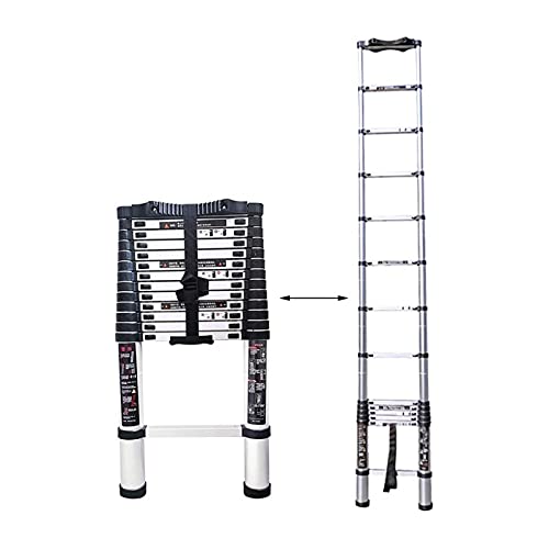Extension Telescoping Ladder Aluminum Multi-Purpose Extend and Climb Ladder, Aluminum Extension Ladders for DIY Tool for Climb Home Builders Attic Work Place, 330lb Load Capacity (Size: 2M/6.6FT
