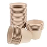 Gatuida 50 Stück Pack Einweg Eisbecher aus Papier Kleine Dessertbecher für Joghurt und Eiscreme Biologisch Abbaubare Pappschalen für Party Bäckerei und Gastronomie Vielseitig Einsetzbar