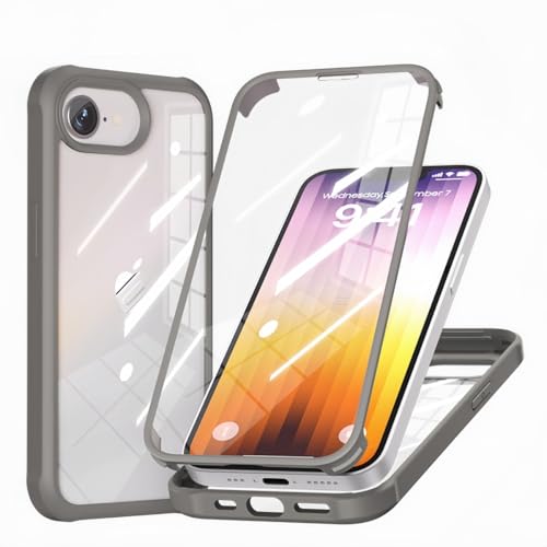 Disonbeir �P�[�X iPhone 16e�K������ �S�ʃJ�o�[ �N���A ���� �K���X�t�B�����t�� 360�x�S�ʕی� �A�C�t�H��16e�K������ ���ʃP�[�X �t���J�o�[