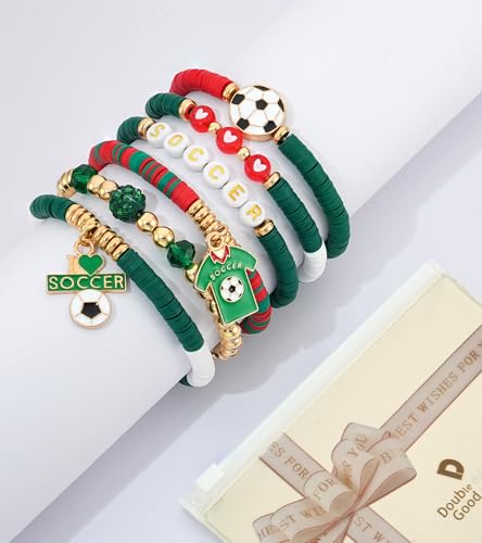 image for doubgood 2026 World Soccer Cup Stretch Beaded Bracelets Soccer Gifts F