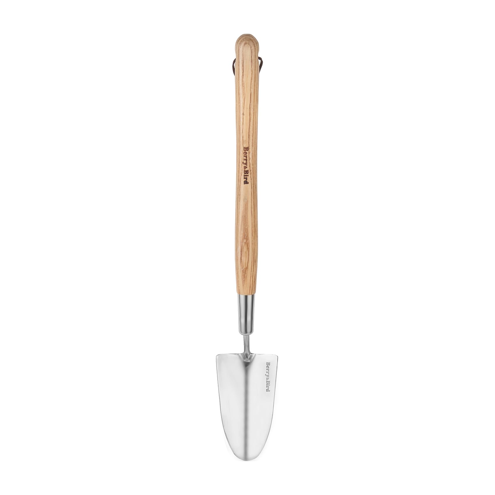 Paleta de mano con borde de acero inoxidable, pala de jardín de mango largo, para excavar trasplante y deshierbar