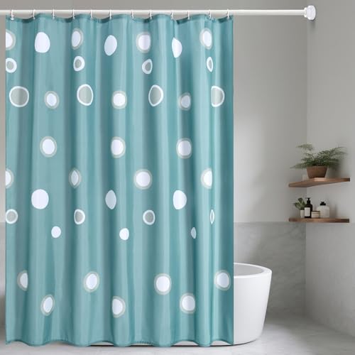 Lkw Ogechi 200x220 CM Washable Blue Shower Curtain Bubble, Antimold Polyester Shower Curtains Weighted Hem, Waterproof Bathroom Curtains Bubble, Wet Room Quick Drying Bathtub Curtain