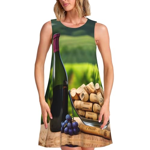Robe d'été pour le bureau et les vacances imprimé raisin fluide
