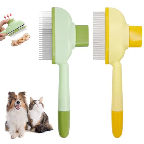 Poraceous 2 Pezzi Spazzola Autopulente Per Animali Domestici, Spazzola Per Pelo lungo e Corto, Per Cani e Gatti, Spazzolas Morbida Cani Gatti, Autopulente Toelettatura Spazzolas per Animali Domestici
