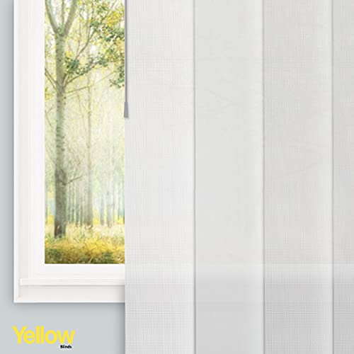 Adjustable Panel Track Blinds For Sliding Glass Door, 46"-86" W X 0-96" H, Trimmable Vertical Blinds For Patio Doors, Open Spaces And Room Dividers, Room Darkening, Beverly White, By Yellow Blinds #TOP3