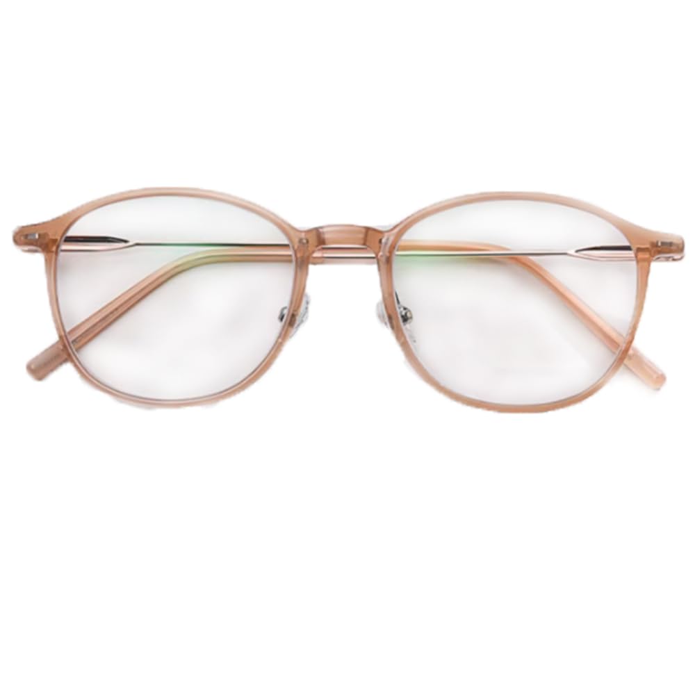 Gafas De Lectura Bloqueo De Luz Azul Presbicia Redondo Montura Hombres Mujeres Computadora Anteojos Grises Dioptrías 1 A 3 (Color : Brown, Size : +3.00)