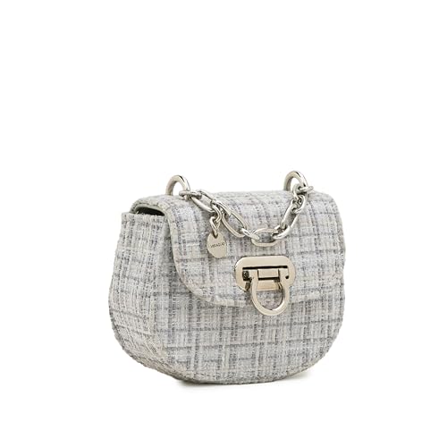 Image of Miraggio Fate Micro Crossbody Bag For Women | Tweed Texture Mini Sling Bags With Detachable Chain | Gift Items For Women