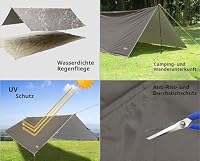 Unigear Tarp Rain Fly Regenschutzplane, Zelttuch, wasserdicht, Wanderschuppen, faltbar, leicht, wasserdicht, für Camping und Schutz gegen Regen, Schnee und Sonne – Ansicht 4