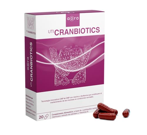 AORA UTI CRANBIOTICS | Probioticos mujer flora intima | Arandano rojo para la cistitis | Infección de orina mujer | Tratamiento candidiasis | Vegano| Vitamina B | Ingredientes naturales