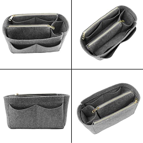 Image of Purse Organizer, Felt Bag Organizer Insert Purse Organizer For LV Speedy, Neverfull, Tote, Handbag,Shaper 8023 Gray XL