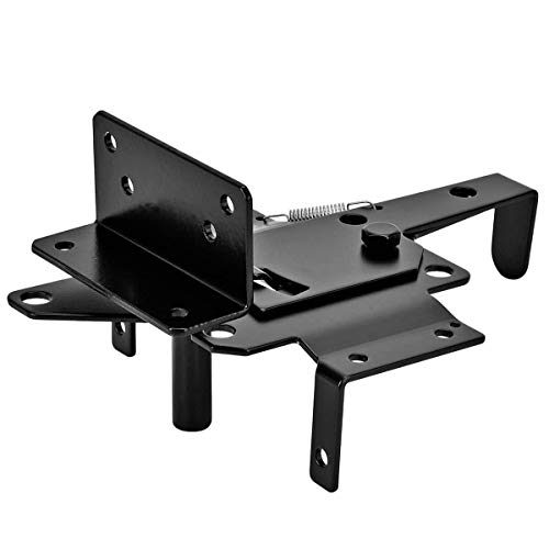 Image of Self-Locking Gate Latch Heavy Duty Post Mount Automatic Gravity Lever Wood /PVC Fence Gate Lock with Fasteners Hardware,for Secure Pool |Yard | Garden, Steel,Black, 2pcs