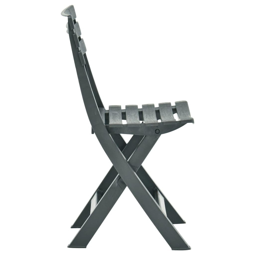 vidaXL Lot de 2 Chaises de Jardin Pliables, Sièges avec Dossier, Meubles de Terrasse Patio Balcon Bistro Extérieur, Plastique Vert