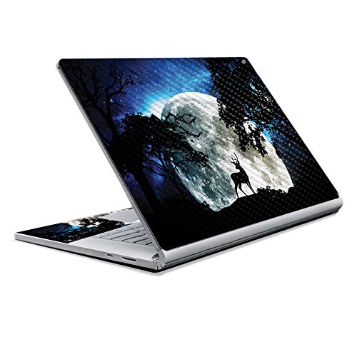 Image of MightySkins Carbon Fiber Skin for Microsoft Surface Book 2 13 inch (2017) - Moonlight Deer,Protective, Durable Textured Carbon Fiber Finish,Easy to Apply, Remove, and Change Styles,