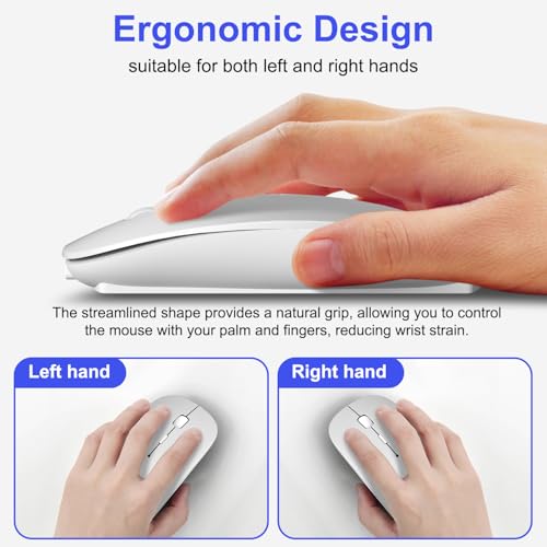 Azmall 2.4G Wireless Bluetooth Mouse with Jiggler Mode AZM-XMSB-Silver の商品画像 7