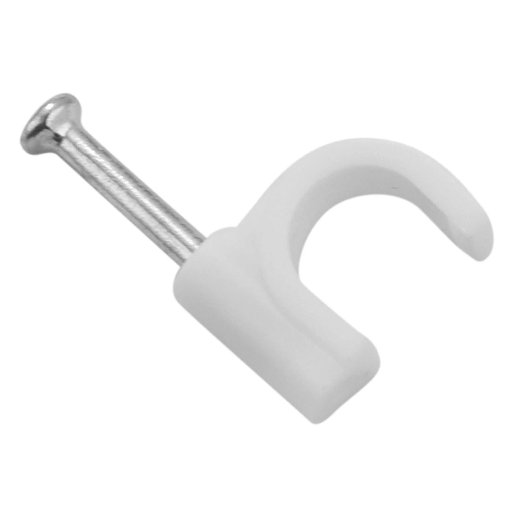 los cables, Grapas for cables con clavos de pared de acero, clip for cables, paquete de 300, 7mm, color blanco y plateado