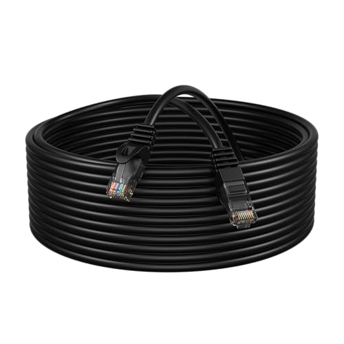 Cables Direct Online Cat6 50FT Network Ethernet Patch Cable, 550Mhz Internet Wire, Backwards Compatible with Cat5, for PC, Modem, Router, Consoles for Home and Office, Black