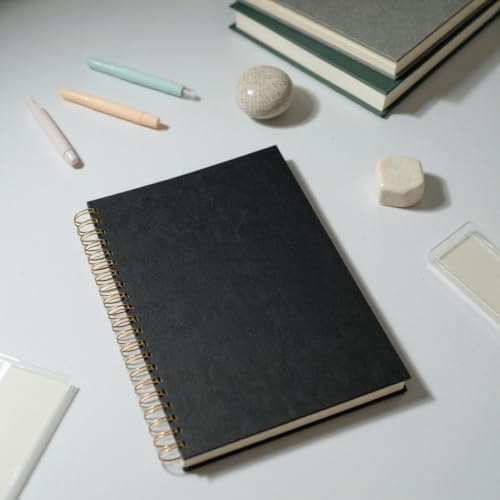 Fark Tanıtım Çizgili Spiralli Not Defteri, A4 Boyut (21x29,7 cm), 120 Yaprak (240 Sayfa), 90gr. Ivory Kağıt, Ofis İçin İdeal (Siyah) - Görsel 5