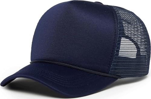 Image of Funky Junque Blank Mesh Foam Lightweight Snapback Trucker Hat | Lightweight Foam Trucker Hat with Breathable Mesh Back, Golf Beach and Street Style, Trendy Trucker Hats for Men
