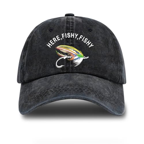 Image of Fishing Adjustable Cotton Baseball Cap, Funny Trucker Hat Gift for Men Women Grandpa Dad Fishing Lover Fisherman