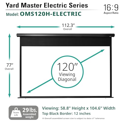 Image of Elite Screens Yard Master Electric, 120 Inch 16:9, Outdoor Motorized Automatic Projector Projection Screen IP33, Rain /Water Protection 8K 4K Ultra HD Movie - OMS120H-ELECTRIC
