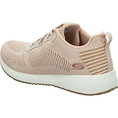 Skechers Skechers Women's Bobs Squad-Glam League Trainers, Blush Engineered Knit Rose Gold Trim, 36