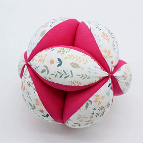 PELOTA MONTESSORI DE TELA DE ALGODÓN PARA BEBÉ PRETTY DOLLY- FUCSIA