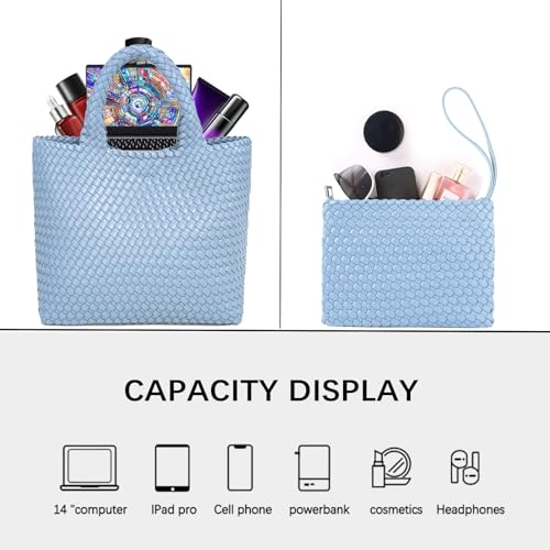 Image of JINMANXUE Fashion Woven Bag Shopper Bag Travel Handbags and Purses Women Tote Bag Large Capacity Shoulder Bags