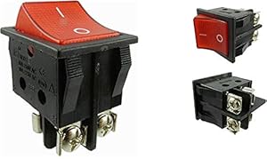 Chilitec Einbau Wippschalter 2 polig rot beleuchtet