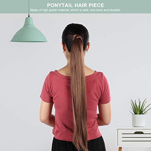 Perucas Sintéticas,Extensões de cabelo de rabo de cavalo são naturalmente lisas, perucas de rabo de