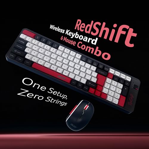 Image of Acer RedShift Wireless Keyboard & Mouse Combo | Bluetooth + 2.4GHz Dual Mode | Multi-Device | 100-Key Slim Quiet Keyboard | 6-Button Mouse with 1600 DPI | Windows, Android, iOS | Black & Red