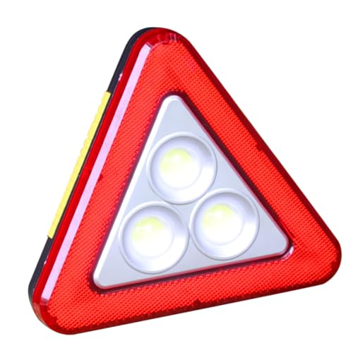 Parliky Triángulo de Seguridad LED para Emergencias Reflector Triangular Portátil Resistente para Coches y Carreteras Luz de Advertencia Homologada para Mantenimiento y Averías