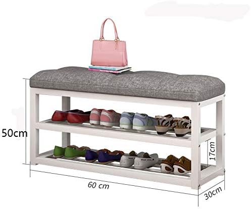 2 Tier Shoe Storage Stool Living Room Shoe Rack Simple Change Shoe Bench Organizer Cabinet Hallway Seat Chair Shelf Holder(E)
