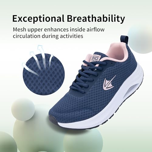 Image of Womens Wide Toe Box Walking Shoes with Arch Support Tennis Orthotic Sneakers Wide Width Shoes for Plantar Fasciitis Pain Relief BluePink US 7.5