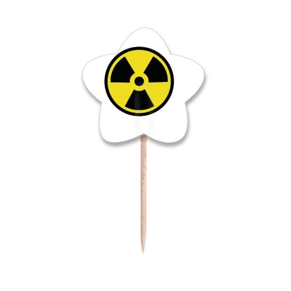 Pics à cupcakes symbole rayonnement jaune Checal pour décoration de gâteau de fête
