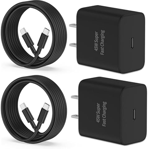 Cabepow 45W Samsung Super Fast Charger Type C,2-Pack USB C Charger Block with 6/10FT Long Samsung Charger Fast Charging Cord for Samsung Galaxy S24 Ultra/ S24/S23 Ultra/S23/S22 Ultra/S22,Android Cover
