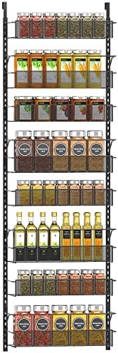 Coonoor 8 Tier Over The Door Pantry Organizer,Adjustable Baskets Closet Organizer Hanging Rack Spice Space Saver,Black