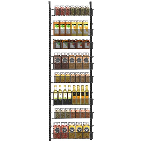 Coonoor 8 Tier Over The Door Pantry Organizer,Adjustable Baskets Closet Organizer Hanging Rack Spice Space Saver,Black #TOP1