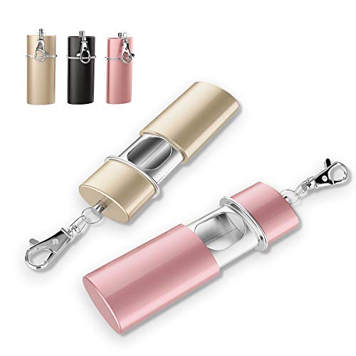 Cenicero de Bolsillo para Cigarrillos, 3 Unidades, Inodoro, cenicero de Viaje, con capuchón, para Llevar (Negro + Dorado champán + Rosa)