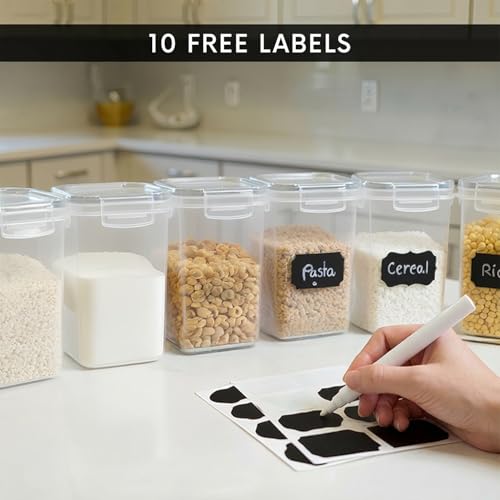 AEX Airtight Food Storage Container - Leak‑Proof Cereal Storage Containers with Lids | BPA-Free Kitchen Pantry Storage Organiser - Flour Sugar Pasta Dry Food Storage Jars (Set of 10) - Image 6