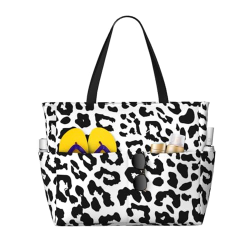 Sac à bandoulière pour femme grand sac de plage imprimé léopard cabas mode