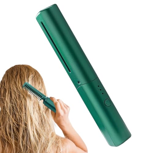 Cepillo alisador de cabello - Cepillo para el cabello de 1500 mAh, peine alisador portátil, cepillos alisadores violetas de trabajo largo para cabellos | Alisadores de cepillos ajustables para salón e