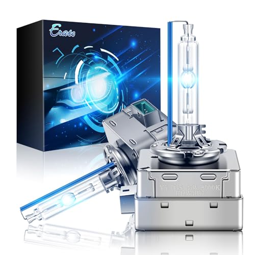 Erato D3S Xenon HID Headlight Bulbs 35W Metal Stents Base Replacement Headlight Lamps 8000K Ice Blue, Pack of 2