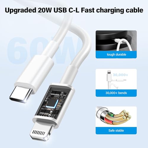 Phone Charger Fast Charging, 3 Pack 20W Type C Wall Charger Block, Fast Charging 20W Power Adapter Cube for Phone 14/14 Pro/14 Pro Max/14 Plus/13/12/11, XS/XR/X, Pad pro, Samsumg (White Pink Blue) by CXEVGBN - Image 4