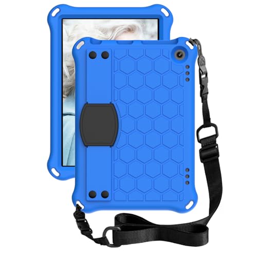 Étui Kindle Fire HD8 pour enfants housse antichoc avec poignée bleu noir
