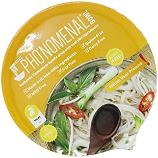 Pho'nomenal Bowl Instant Pho Noodles Gluten Free Low Sodium Vietnamese Chicken Soup, No MSG, Non GMO, No Soy 2.1 oz. (6 Bowl Pack)